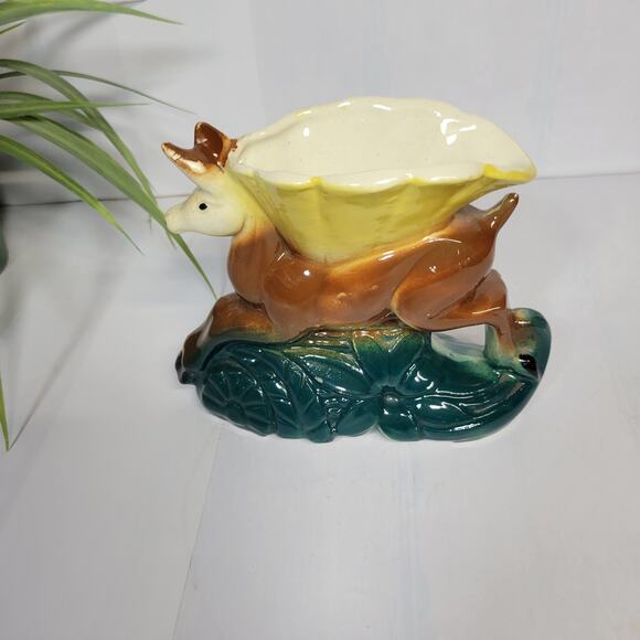 Vintage Running Deer Planter, American Bisque Vase - Picture 5 of 6